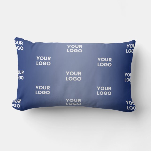 Einfache Wiederholung des Logos Navy Blue Gradient Lendenkissen (Vorderseite)