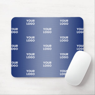 Einfache Wiederholung des Logos Navy Blue Gradient Mousepad