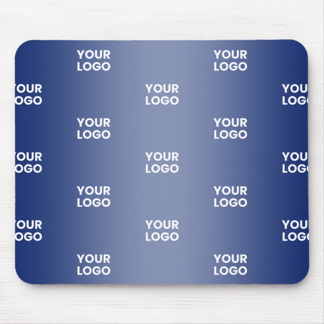 Einfache Wiederholung des Logos Navy Blue Gradient Mousepad (Vorne)