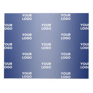 Einfache Wiederholung des Logos Navy Blue Gradient Notizblock