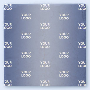 Einfache Wiederholung des Logos Navy Blue Gradient Steinuntersetzer