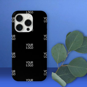 Einfache Wiederholung des Logos Schwarz Case-Mate iPhone Hülle