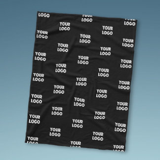 Einfache Wiederholung des Logos | Schwarz Fleecedecke