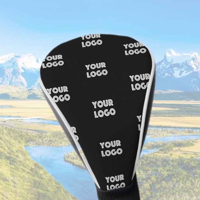 Einfache Wiederholung des Logos | Schwarz Golf Headcover (Von Creator hochgeladen)