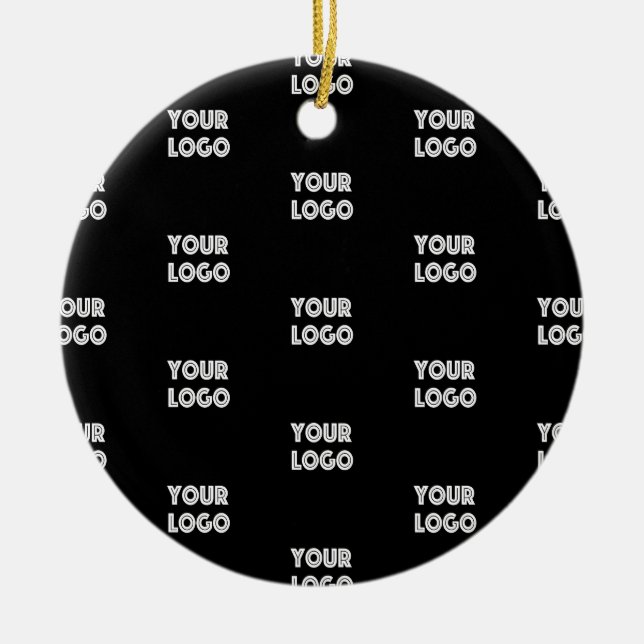 Einfache Wiederholung des Logos | Schwarz Keramik Ornament (Vorne)