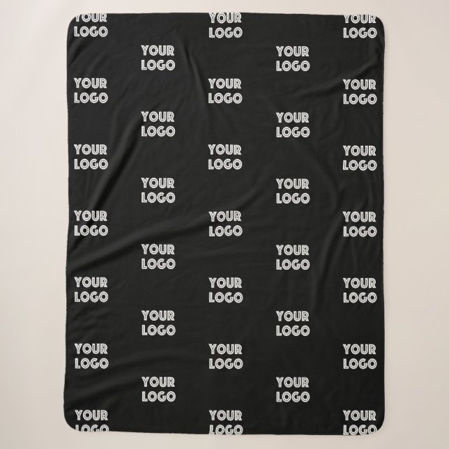 Einfache Wiederholung des Logos | Schwarz Sherpadecke (Vorderseite)