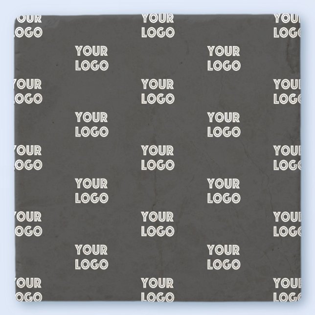 Einfache Wiederholung des Logos | Schwarz Steinuntersetzer (Von Creator hochgeladen)