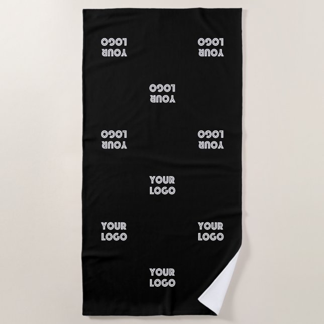 Einfache Wiederholung des Logos | v1 Strandtuch (Vorderseite)