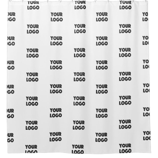 Einfache Wiederholung des Logos | weiß Duschvorhang (Vorderseite)