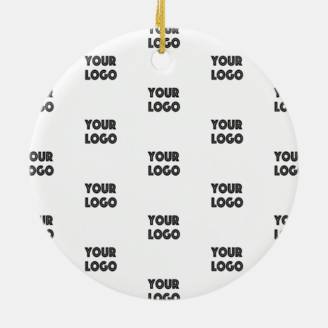 Einfache Wiederholung des Logos | weiß Keramik Ornament (Hinten)