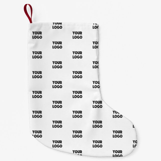 Einfache Wiederholung des Logos | weiß Kleiner Weihnachtsstrumpf (Vorderseite)