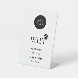 Einfache WiFi-Passwort-Anzeige für Geschäftslogos Sockelschild