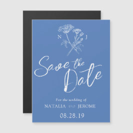 Einfache Wildblume, blau Save the Date Magneteinladung