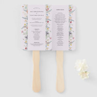 Einfache Wildblume Fern Lavender Hochzeitsprogramm