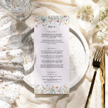 Einfache Wildblume Fern Lavender Wedding Flat Menükarte<br><div class="desc">Dieses schlichte Wildblume Farn Lavendel Hochzeitsmenü ist eine elegante Anordnung von klassischen geometrischen Rahmen vergoldet mit delikaten boho blumengeschmückten Bouquets und Stiele. Mit einer Palette von zeitlos staubigen, lila Lavendelhintergründen mit klassischer schwarzer Typografie und farbenfrohen Wildblumen schaffen Sie ein romantisches Ambiente, das sich durch eine angenehme und gepflegte Atmosphäre auszeichnet....</div>