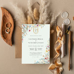 Einfache Wildblume Fern Mint Green Wedgram Einladung<br><div class="desc">Dieses einfache Wildblume Farn mint grün Hochzeit Monogramm Einladung Design ist eine elegante Anordnung von klassischen goldgeometrischen Rahmen verziert mit delikaten boho blumengrün Bouquets und Stiele. Mit einer Palette zeitloser, hellgrüner Minzhintergründe mit klassischer schwarzer Typografie und farbenfrohen Wildblumen schaffen Sie ein romantisches Ambiente, in dem Sie sich wunderbar entspannen können....</div>