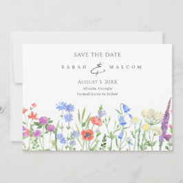 Einfache Wildblume Foto Hochzeit speichern das Dat Save The Date