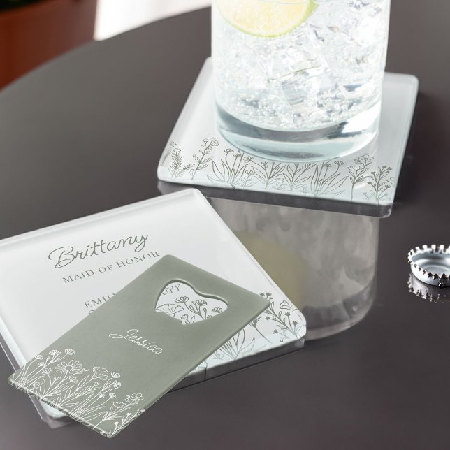 Einfache Wildblume für jede Farbhochzeit Geldbeutel Flaschenöffner (Wildflower Wedding Party Gift Bottle Opener to personalize in any color)