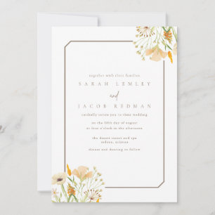 Einfache Wildblume Hochzeit im Freien Einladung