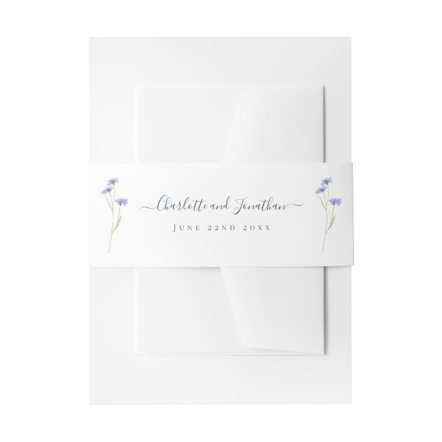 Einfache Wildblume Hochzeit Personalisiert Einladungsbanderole (Vorderseite Beispiel)
