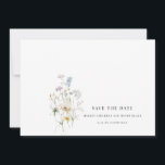 Einfache Wildblume Hochzeit Save the Date<br><div class="desc">Einfache Elegante Wildblume Wasserfarben Hochzeit Save the Date</div>