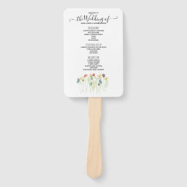 Einfache Wildblume Hochzeitsprogramm Hand Fan Fächer