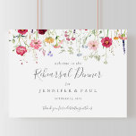 Einfache Wildblume Probe Empfang Poster<br><div class="desc">Dieses schlichte Begrüßungsschild für die Probe der Wildblume eignet sich perfekt für eine moderne Probe. Die bunte Auswahl an rosa, rot, lila, gelb, weiß, violett, rot, bordeauxrot, wilde Blume.</div>