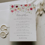 Einfache Wildblume Wedding Kissing Menu Game Card<br><div class="desc">Diese einfache Hochzeitskissingkarte eignet sich ideal für einen modernen Hochzeitsempfang. Die bunte Auswahl an rosa,  rot,  lila,  gelb,  weiß,  violett,  rot,  bordeauxrot,  wilde Blume.</div>