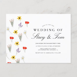 Einfache Wildblumen Einladung zur Hochzeit Postkarte