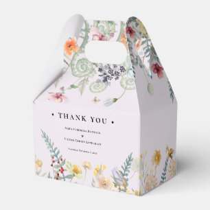 Einfache Wildblumen-Farn-Lavendel-Hochzeit Geschenkschachtel