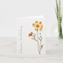 Einfache Wildblumen-Geburtstagskarte