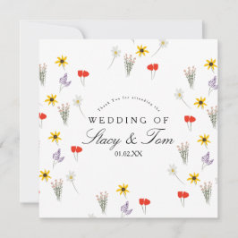 Einfache Wildblumen handgezeichnete Hochzeit Viele