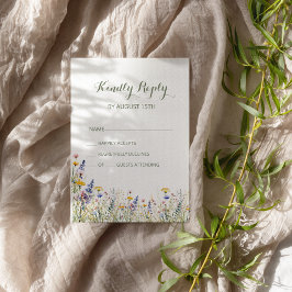 Einfache Wildblumen-Hochzeits-RSVP-Karte RSVP Karte