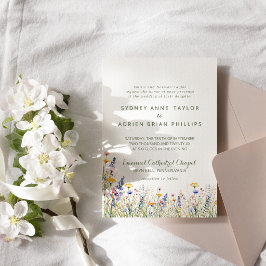 Einfache Wildblumen-Hochzeitseinladung im traditio Einladung