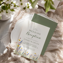 Einfache Wildblumen-Hochzeitsempfang-Einladung Einladung