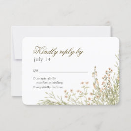 Einfache wilde Blume. Elegant Airy Hochzeit RSVP