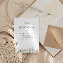 Einfache Wildflower-Braut- Shower-Einladung Einladung