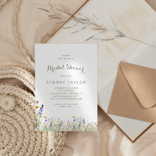 Einfache Wildflower-Braut- Shower-Einladung Einladung