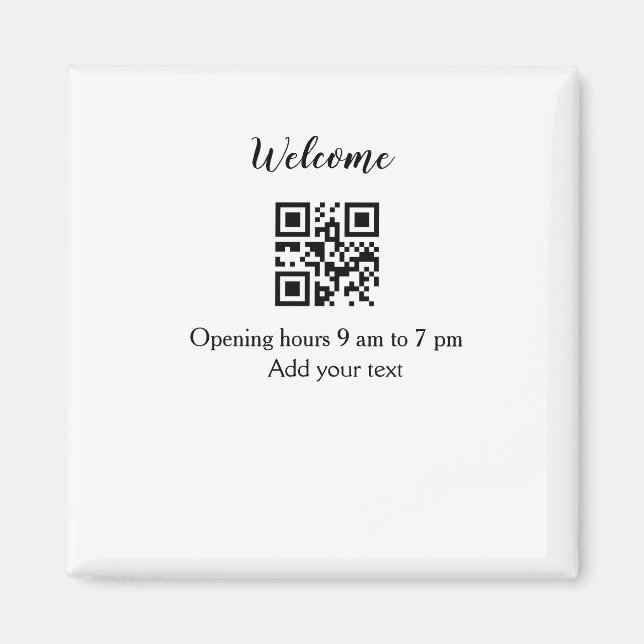 Einfache Willkommensöffnung Willkommens-Barcode QR Magnet (Vorne)