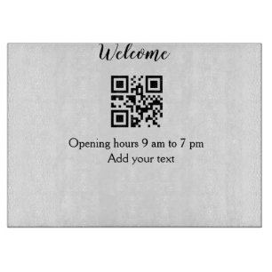 Einfache Willkommensöffnung Willkommens-Barcode QR Schneidebrett