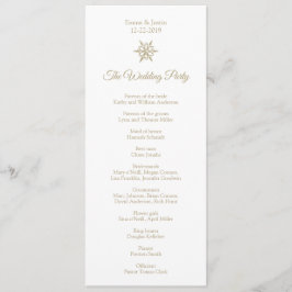 Einfache Winter Hochzeit Gold Snowflake Weihnachte Programm