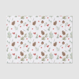 Einfache Winterpine Berry Wasserfarbe Weihnachten Seidenpapier