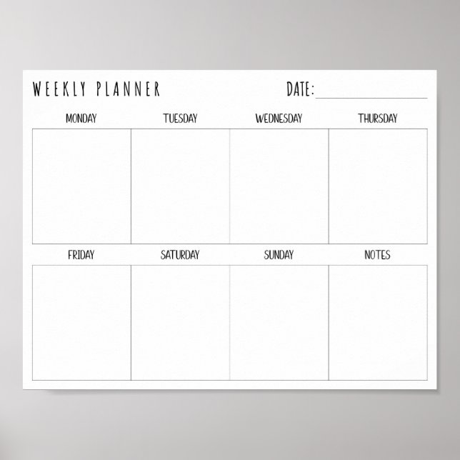 Einfache Wochenplaner Poster (Vorne)
