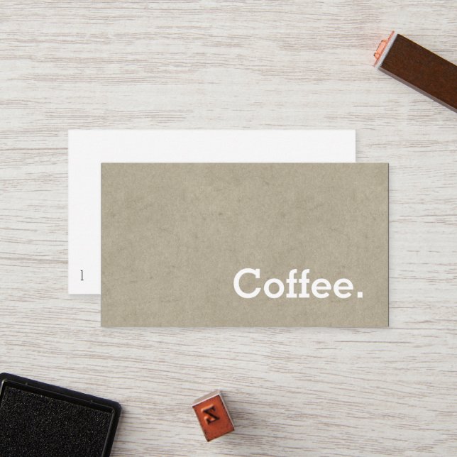 Einfache Word Dark Loyalty Kaffee PunchCard Knoche Treuekarte (Vorderseite/Rückseite Beispiel)