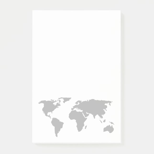 Einfache World Map Design Post-it Klebezettel (Vorderseite)