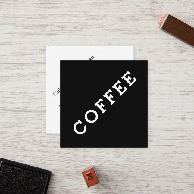 Einfache Wortmarkenspitze für die Kaffeekarte Treuekarte (Vorderseite/Rückseite Beispiel)
