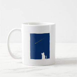 Einfache Wunder Ruhe Charming Cat Shooting Star Kaffeetasse