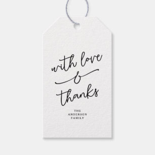 Einfache wunderliche Liebe und Dankeschön handschr Geschenkanhänger