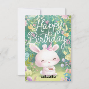 Einfache Wünsche Bunny Digital Geburtstag Karte