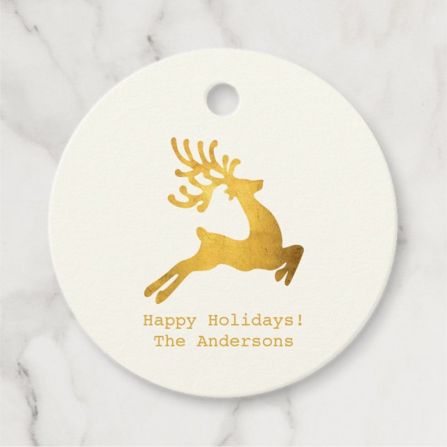 Einfache Wünsche ・ Minimalistische Weihnachtsfeier Geschenkanhänger (Vorderseite)